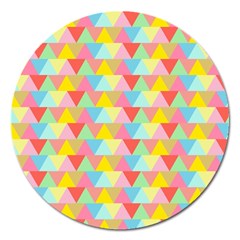 Triangle Pattern Magnet 5  (round) by Kathrinlegg