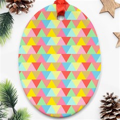 Triangle Pattern Oval Ornament (two Sides)