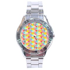 Triangle Pattern Stainless Steel Watch by Kathrinlegg