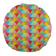 Triangle Pattern Large 18  Premium Round Cushion  by Kathrinlegg