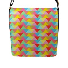 Triangle Pattern Flap Closure Messenger Bag (large)