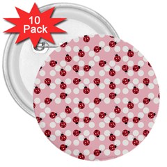 Spot The Ladybug 3  Button (10 Pack)