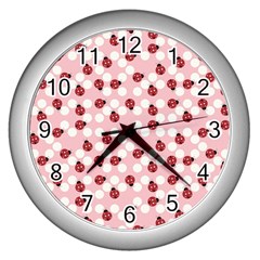 Spot The Ladybug Wall Clock (silver) by Kathrinlegg