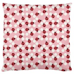 Spot The Ladybug Large Flano Cushion Case (one Side) by Kathrinlegg