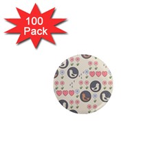 Love Birds 1  Mini Button Magnet (100 Pack) by Kathrinlegg