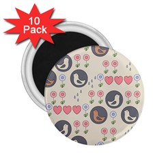 Love Birds 2 25  Button Magnet (10 Pack)