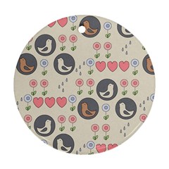 Love Birds Round Ornament (two Sides)