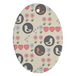 Love Birds Oval Ornament (Two Sides) Back