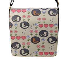 Love Birds Flap Closure Messenger Bag (large)