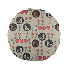 Love Birds Standard 15  Premium Flano Round Cushion  by Kathrinlegg