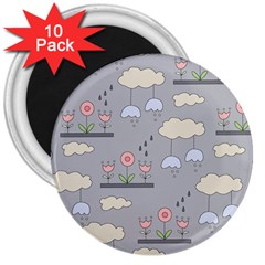 Garden In The Sky 3  Button Magnet (10 Pack)