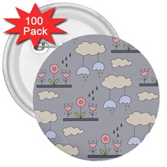 Garden In The Sky 3  Button (100 Pack)