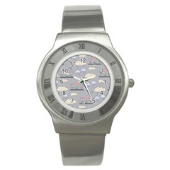 Garden In The Sky Stainless Steel Watch (slim) by Kathrinlegg