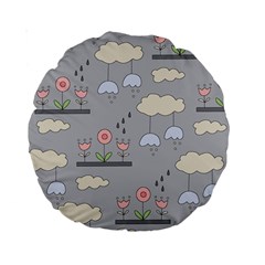 Garden In The Sky Standard 15  Premium Round Cushion  by Kathrinlegg