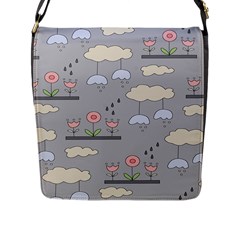 Garden In The Sky Flap Closure Messenger Bag (large) by Kathrinlegg