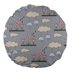 Garden In The Sky Large 18  Premium Flano Round Cushion  by Kathrinlegg