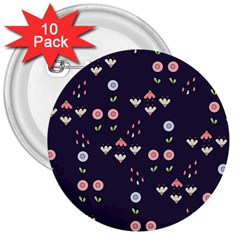 Summer Garden 3  Button (10 Pack)