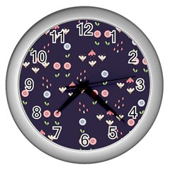 Summer Garden Wall Clock (silver) by Kathrinlegg