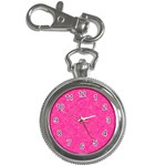 Abstract Stars In Hot Pink Key Chain Watch Front