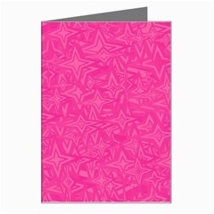 Abstract Stars In Hot Pink Greeting Card