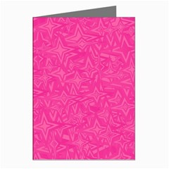 Abstract Stars In Hot Pink Greeting Card (8 Pack)