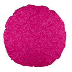 Abstract Stars In Hot Pink Large 18  Premium Round Cushion 