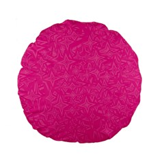 Abstract Stars In Hot Pink Standard 15  Premium Flano Round Cushion  by StuffOrSomething