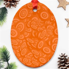 Orange Abstract 45s Oval Ornament