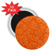 Orange Abstract 45s 2 25  Button Magnet (10 Pack) by StuffOrSomething