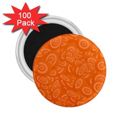 Orange Abstract 45s 2.25  Button Magnet (100 pack)