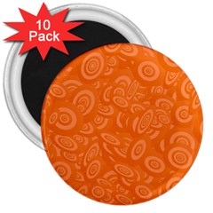 Orange Abstract 45s 3  Button Magnet (10 pack)