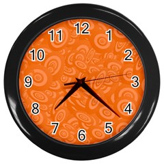 Orange Abstract 45s Wall Clock (Black)