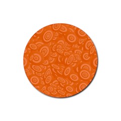 Orange Abstract 45s Drink Coasters 4 Pack (Round)