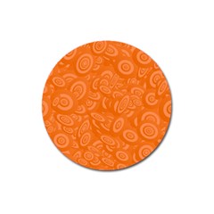 Orange Abstract 45s Magnet 3  (Round)