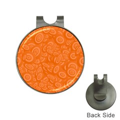 Orange Abstract 45s Hat Clip with Golf Ball Marker