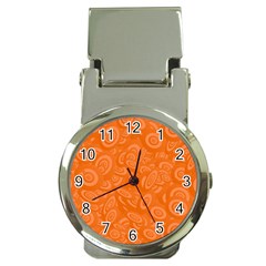 Orange Abstract 45s Money Clip with Watch