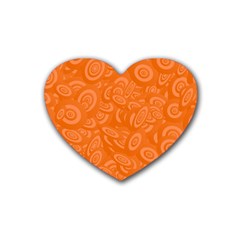 Orange Abstract 45s Drink Coasters 4 Pack (Heart) 