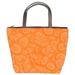 Orange Abstract 45s Bucket Handbag