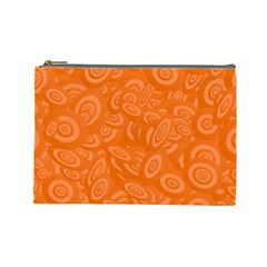 Orange Abstract 45s Cosmetic Bag (Large)