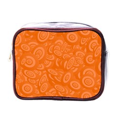 Orange Abstract 45s Mini Travel Toiletry Bag (One Side)