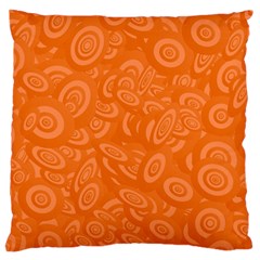 Orange Abstract 45s Large Cushion Case (two Sided)  by StuffOrSomething