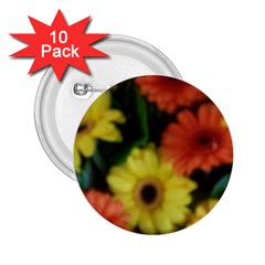 Orange Yellow Daisy Flowers Gerbera 2 25  Button (10 Pack) by yoursparklingshop