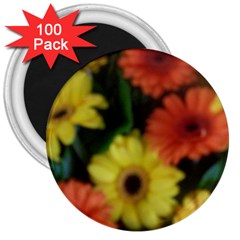 Orange Yellow Daisy Flowers Gerbera 3  Button Magnet (100 Pack) by yoursparklingshop