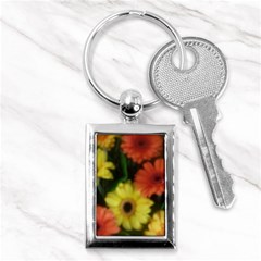 Orange Yellow Daisy Flowers Gerbera Key Chain (rectangle)