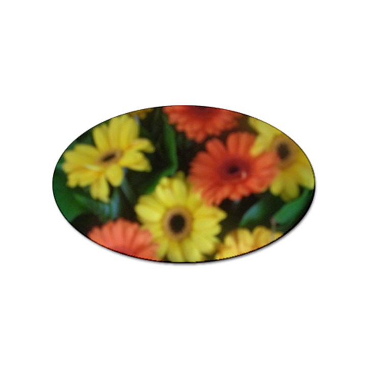 Orange Yellow Daisy Flowers Gerbera Sticker 10 Pack (Oval)