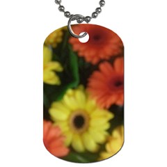 Orange Yellow Daisy Flowers Gerbera Dog Tag (two-sided) 