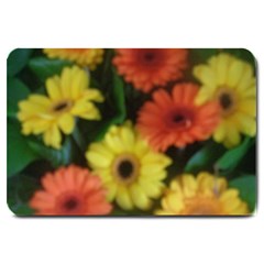 Orange Yellow Daisy Flowers Gerbera Large Door Mat