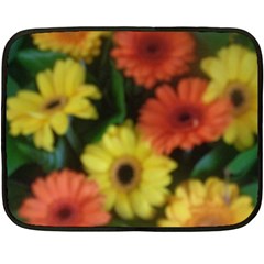 Orange Yellow Daisy Flowers Gerbera Mini Fleece Blanket (two Sided)