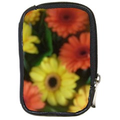 Orange Yellow Daisy Flowers Gerbera Compact Camera Leather Case