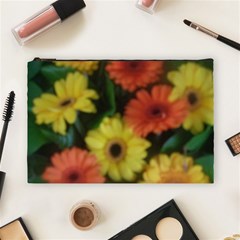 Orange Yellow Daisy Flowers Gerbera Cosmetic Bag (large)